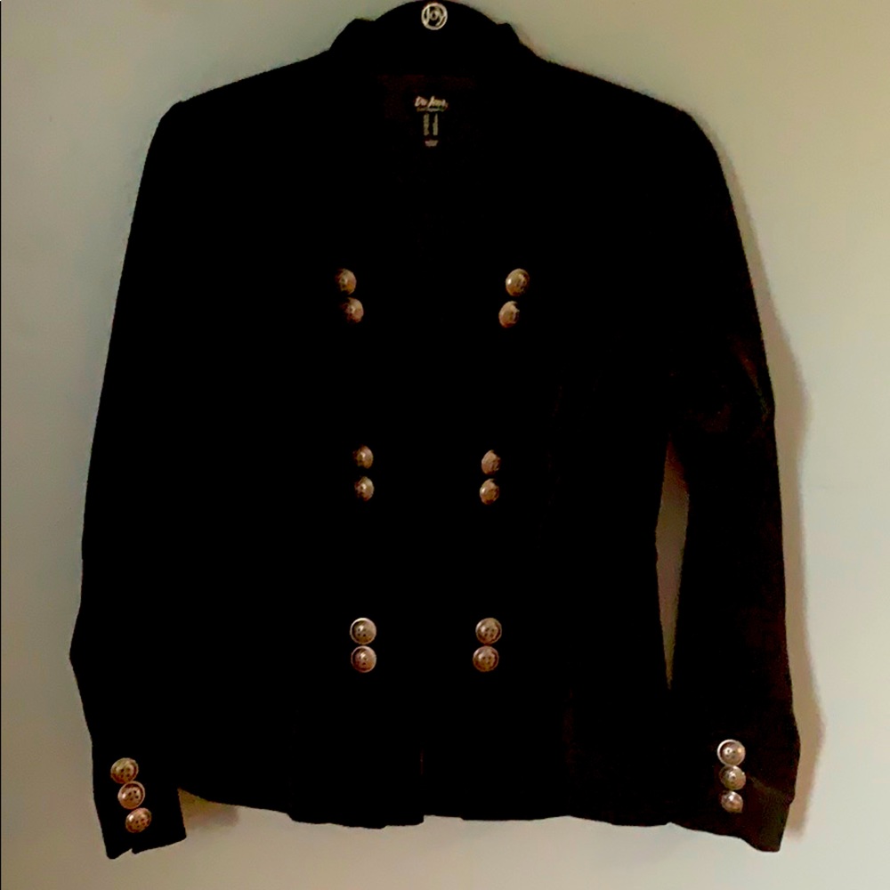 Black Velvet Blazer with Gunmetal color buttons